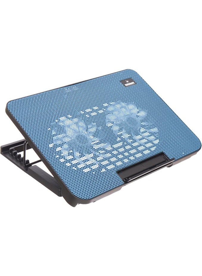 Gamma GT-99 Cooling Pad Containing Six Angle Stand With Two USB Ports And Fan Control button For Laptop 360x260x30mm - Black - Image 2